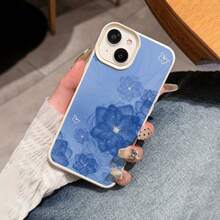 Blue TPU phone case with floral and butterfly pattern and lychee design, suitable for  17/16/16 Pro/16 e/16 Pro Max/16 Plus/15/15 Plus/15 Pro/15 Pro Max, 14/14 Plus/14 Pro/14 Pro Max, 13/13 Pro/13 Pro Max, 12/12 Pro/12 Pro Max, 11/11 Pro/11 Pro Max, 7/8 Plus, XR/Xs/Xs Max. Beige large-hole shockproof soft case. - Colores mixtos 1 - Ver 2
