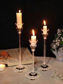 1个/3个/12个装欧式亚克力烛台，餐桌烛杯，婚礼装饰，烛光晚餐，时尚亚克力蜡烛配件，家居装饰，圣诞装饰，房间装饰，圣诞礼物