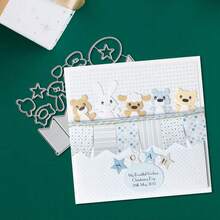 Creative Animal Flags Metal Cutting Dies, DIY Scrapbooking Album And Embossing Stencil, Greeting Card Making Tool, Card Paper Cutting Crafts ,Gift Card Making Template Die Cuts. - Silver - View 5