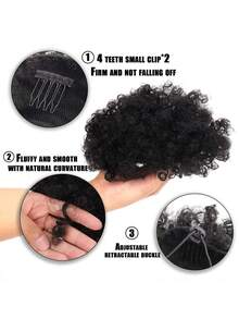 2pcs/Set Kids Fluffy Curly Hair Ties - Soft Synthetic Elastic Hair Bands Suitable For Various Bun & Ponytail Hairstyles