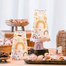 10/25/50 Bohemian Style Handheld Gift Bags - Bright Rainbow Clouds And Butterfly Design, Polypropylene Party Gift Bags, Suitable For Birthdays, Weddings, Baby Showers, And Festive Events, Event Gift Bags, Whimsical Designs, Polypropylene Bags, Small Gift Bags, Christmas, Halloween - Multicolor - View 3