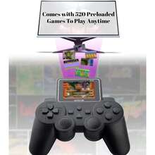 1pc 520-In-1 Retro Handheld Game Console - Controller Game Player, Built-In Classic Arcade Games - Gamepad Game Machine, With AV TV Output Interface - Multicolor - View 4