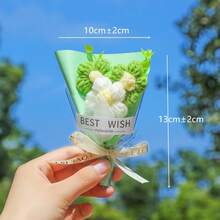 手工礼品花束，针织绒球花束，迷你仿真向日葵和雏菊，节日派对礼品，生日礼物 - 彩色 - 查看 7