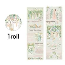 200cm/Roll, Floral And Character Patterns, Vintage Decorative Tape, Can Be Used To Decorate Phone Cases, Notebooks, Photo Albums, Postcards, Cups, Creative DIY Material Kit, Birthday Gift, Vintage-Themed Tape - Multicolor - View 11