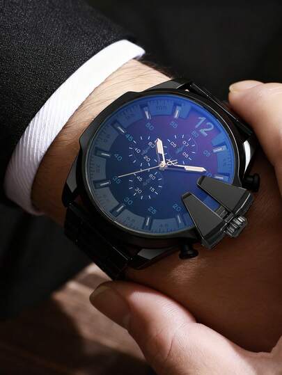 1pc Minimalist Round Dial Quartz Steel Strap Watch For Men, Suitable For Any Occasion And Outfit, Suitable For Daily Matching, Birthday, Men's Gift, Anniversary, Year-End Promotion, Sitewide, Halloween Promotion And Holiday Gifts, No Gift Box Included.