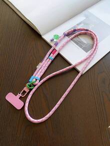 1pc 7mm Smiling Face Adjustable Lanyard, Unisex Outdoor Hiking Multi-Function Halter Phone Holder Compatible With Android And Most Smartphone,Gifts For Mother, Family, Friends, Kids, Birthday, Holiday Phone Chain - Multicolor - View 6