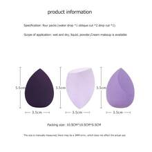 8 Pcs Unisex Dry Wet Dual Use Makeup Sponge Set Soft Blend Foundation Concealer Blush Powder  Sponges Multi Colored Purple For Daily Makeup Application Use - 4pcs Multi-colored Purple - 查看 4