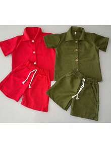 CONJUNTO MAURICINHO INFANTIL DE MENINO EM LINHO KIT COM 2 CONJUNTOS - Colorida - Visão 2