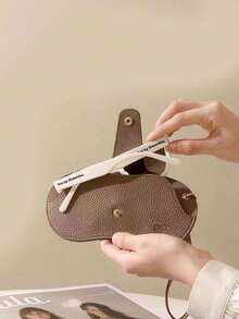 1pc Shockproof Eyeglasses Pouch, Portable Sunglasses/Prescription Glasses Storage Bag, Hanging Anti-Lost Protective Case - 彩色 - 查看 2