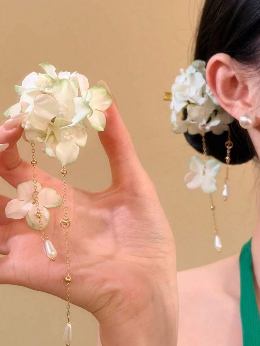 2 chiếc kẹp tóc tua rua ngọc trai giả hình hoa tươi thời trang dành cho nữ, thích hợp sử dụng hàng ngày, ở nhà, trường học, bãi biển, công sở, tiệc tùng, ngày lễ, sinh nhật, tựu trường, Ngày Valentine, Ngày của Mẹ, đám cưới, lễ hội âm nhạc, mùa xuân/hè/thu/đông, kẹp càng cua, kẹp tóc, kẹp cài tóc, phụ kiện tóc cho nữ, phụ kiện đội đầu, kẹp tóc hoa, ghim cài tóc, Ngày của Mẹ - Nhiều màu - Xem 1