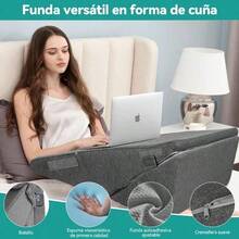 Almohada de cuña antireflujo con respaldo grande ajustable - Negro - Ver 8