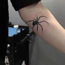 1pc Dark Spider Herbal Spider Temporary Tattoo Sticker, New Technology 7-14 Days Waterproof Temporary Tattoo Sticker, Fashionable Personalized Tattoo Sticker Suitable For People - Nhiều màu - Xem 1
