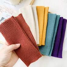 1 Pair Of Women's Autumn And Winter Open Finger Knitted Gloves With Youthful And Fashionable Style, Cold Resistant And Warm Half Finger Gloves