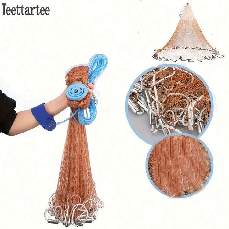 Teettartee Tire Line Hand Cast Net, American Style Hand Throw Net, River Hand Cast Net, Sea Hand Throw Net - Multicolor - View 3