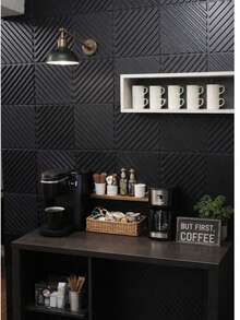 Mas lar 2 M² 8 3D Panels 50x50 Wall 3D Slatted Vertical Panel - Negro - Ver 8