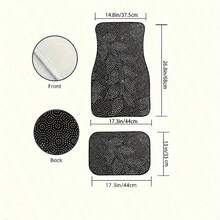 4pcs Leopard Print Car Floor Mats Set, Universal Car Foot Pads, Vehicle Carpet - Front & Rear Full Coverage Car Interior Accessories, Women's Car Supplies, Girl Gift, Crystal Velvet Vehicle Floor Mats Fit For Sedan, Truck, SUV, Car Interior, Car Accessories, Car Essentials - Multicolor - View 4