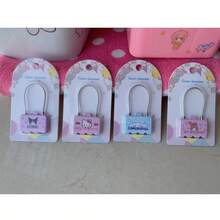 SANRIO 1个三丽鸥现代简约迷你密码锁 - 可爱Hello Kitty Kuromi Cinnamoroll My Melody 钢丝防盗头盔/包包挂锁 - 彩色 - 查看 7