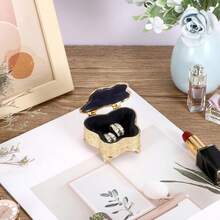 Butterfly Trinket Box Vintage Style Jewelry Storage Treasure Chest - Gold - View 5
