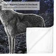 Wolf Howling At The Moon Mountain Night Cartoon Blanket Soft Cozy Multi Purpose Throw For Home Bedroom Living Room Sofa Gift - Multicolor - View 8