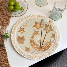 1/4/6件套精美斋月新月星形挂饰，节日主题装饰元素。可作桌垫/咖啡杯垫。 - 彩色 - 查看 5