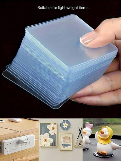 50pcs Double-Sided Adhesive Stickers, Heavy Duty Transparent Double-Sided Tape, Residue-Free Adhesive, Suitable For Car ETC, Decorations, Frames, Home DIY Projects