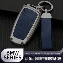 BMW Car Key Fob Cover With Keychain | 1/3/5 Series (F20/F30/G20/F31/F34/F10/G30/F11) X3/F25/X4/I3/M3/M4 Alloy Style Protective Case - Zinc Alloy, With Keychain - Multicolor - View 4