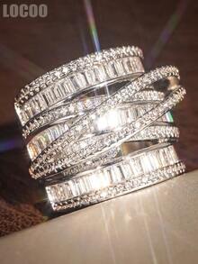 1 PC Pretty Cubic Zirconia Ring For Women For Wedding Engagement Anniversary Party Jewelry Valentine's Day Gift - 1# - View 4