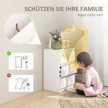 Bedside Table, Set Of 2 Side Tables With 3 Drawers, Nightstand For Bedroom Or Living Room, 40 X 30 X 59.5 Cm, White - White - View 5