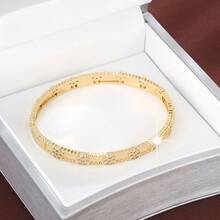 1pc Elegant Plum Blossom Shaped Artificial Zirconia Inlaid Women Fashion Bracelet, Casual Gift Design - Multicolor - View 7