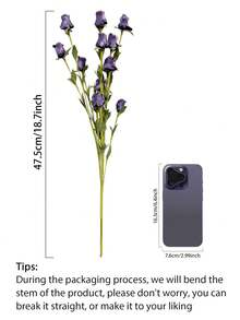 1/2支人造多头玫瑰，18.7英寸泡沫玫瑰花束，适用于室内/室外装饰、餐桌摆饰、婚礼装饰、插花、房间/家居装饰、花园装饰、情人节派对装饰 - 彩色 - 查看 3