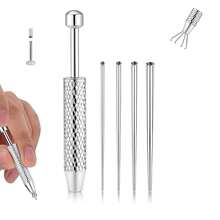 Juego de herramientas de perforación de acero inoxidable de 14G, 16G, 18G y 20G con fondo plano - Herramientas de perforación y agarre cónicas y esféricas para reemplazo de joyas, con rosca interna, externa y de Body adecuadas para oreja/nariz/ombligo/pecho/labio/ceja/lengua y otras partes - Multicolor - Ver 8