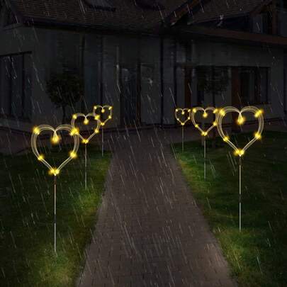 4pcs/Set Outdoor Solar Powered Copper Wire Firework Explosion Star Lights, 8 Lighting Modes, Rechargeable Battery Powered, Suitable For Yard, Garden, Villa, Party, Valentine''s Day And Christmas Decoration