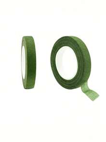 1-6卷深绿色花艺胶带，DIY绿色植物手工花卉包装装饰胶带，适用于花束茎部包裹和花艺工艺婚礼花束，花艺绿色胶带，高粘度花束包装材料，园艺绿色布胶带，DIY花茎配件 - 彩色 - 查看 14