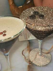 Women Goblet Rhinestone Evening Bag Cocktail Cup Diamond Clutch Funny Crystal Prom Handbag - Cà phê - Xem 2