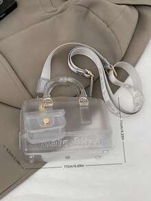 Bộ 2 túi đeo vai trong suốt bằng chất liệu jelly, có thể điều chỉnh kích thước, phù hợp cho du lịch, đi học, đi làm, công sở, túi đeo chéo. - trắng - Xem 10