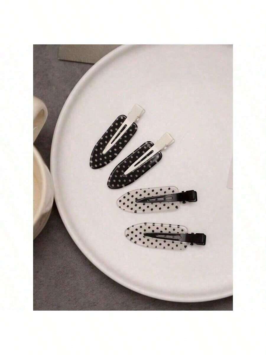 4pcs/Set Acetate Seamless Hairpin, Black & White, Acrylic Alligator Hair Clips, Cute Bangs & Hair Clips Accessories, Hair Accessories For Women, Hair Tools, Beauty Accessories, Curly Hair Accessories, Hair Accessory, Hair Accessories, Hair Accessories For Women,Fall,Travel, Hair Tools,Accessories Women, Hair Stuff,Fall,Hair,Hair Accessories,Hair Accessories For Women,Travel,Hair Accessory,Hair Accessories Women,Hair Tools,Hair Stuff,Stuff,Beauty Accessories - Multicolor - View 1
