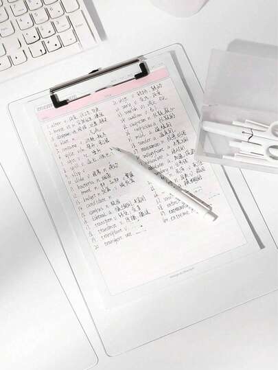 1pc A4 Size Transparent Writing Board, Thick & Sturdy For Writing, Suitable For Menu Holders, Office Folders, School Supplies, Back To School Season