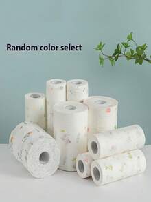 Reusable Kitchen Paper Towels, Disposable Cleaning Wipes, Highly Absorbent, Non-Stick Oil, Roll-Up, Random Patterns, Suitable For Kitchen, Car, Living Room, Bathroom, Bedroom And Other Occasions, Essential Kitchen Cleaning Item And Decorative Kitchen Accessory - Multicolor - View 4