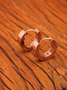 1 Đôi khuyên tai vòng xoắn hình vòng cung bằng thép không gỉ, khuyên tai đính đá hình hoa chữ C bằng thép titan mạ vàng hồng tối giản, quà tặng cho người thân yêu và bạn gái, phù hợp để đeo hàng ngày. - hoa tai - Xem 6