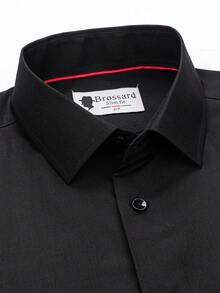 Men's Business Dress Shirts, 38% Bamboo Fiber, 62% Polyamide, Long-Sleeved, No-Iron, With A Slim Fit. Bamboo Fiber: Offers Good Moisture Absorption And Breathability, Is Comfortable To Wear And Naturally Antibacterial. It Is Wear-Resistant And Firm, Making The Shirt Less Prone To Deformation. - 黑色 - 查看 2