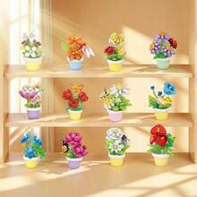 1. Bộ xếp hình hoa nhỏ bằng hạt vi mô, bộ xếp hình hoa nhiều màu sắc tự làm, bó hoa trang trí, thích hợp làm quà tặng sinh nhật, Ngày của Cha, Ngày của Mẹ, Ngày Nhà giáo, các ngày lễ, đám cưới, lễ tốt nghiệp, năm mới, quà Giáng sinh. - Nhiều màu - Xem 4