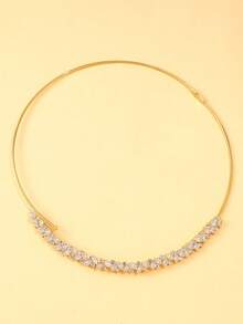 1件简约树叶项链，镶嵌锆石，百搭花卉吊坠项链，女士款 - 金色 - 查看 5