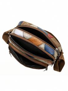 1pc Women's Square PU Leather Bag With Adjustable Shoulder Strap, Scratch-Resistant And Durable, Fits Passport, Cash, ID, Credit Cards, Lightweight And Portable, Suitable For Commuting/Shopping And Daily Use, Fashionable Color Blocking Design. - Multicolor - View 3