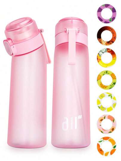1pc Sports Water Bottle Set, Includes 1pc Random Flavor Pack, 0 Sugar 0 Calorie Flavor Pack, Ideal For Valentine's Day, Birthday Gift, Suitable For Gym, School Use, Random Selection From 7 Flavors