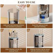 [Automatic Makeup Brush Cleaner] Automatic Makeup Brush Cleaner, Electric Brush Washer For Daily Use, Christmas Gift - Black - View 7