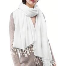 FURTALK Winter Scarf For Women Pashmina Shawl Wraps Soft Warm Fashion Blanket Scarves Gifts - trắng - Xem 6