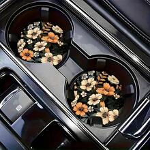1/2PCS Floral Car Coasters, Suitable For Home Dining Tables, Water Cups, And As Decorations And Gifts For Holidays And Celebrations.,Car Acessesories,Car Decor - A - Xem 3