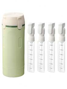 4 In 1 Travel Bottles For Toiletries - Refillable, Leak Proof, Portable Containers For Shampoo Lotion Conditioner Cream - Transparent With Scale And Label - For Business Trips Gym Camping (Green) - 綠色 - 查看 1