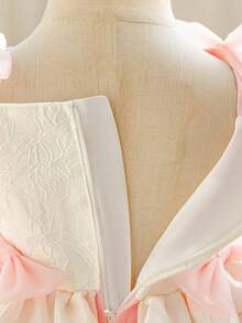 Đầm công chúa bồng bềnh, không tay, chất liệu voan jacquard phối lưới, kiểu dáng thanh lịch cho bé gái dự tiệc cưới, thích hợp cho sinh nhật, tiệc tối, dạ hội, trình diễn thời trang. Không bao gồm băng đô cài tóc. - Bụi hồng - Xem 11