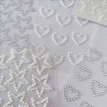 星形和心形珍珠水晶贴纸、钻石贴纸、自粘贴纸、亚克力贴纸、手工贴纸、女孩贴纸、生日礼物、情人节心形贴纸。适用于手工艺品、文具、水瓶、书籍、电脑等。 - 彩色 - 查看 1